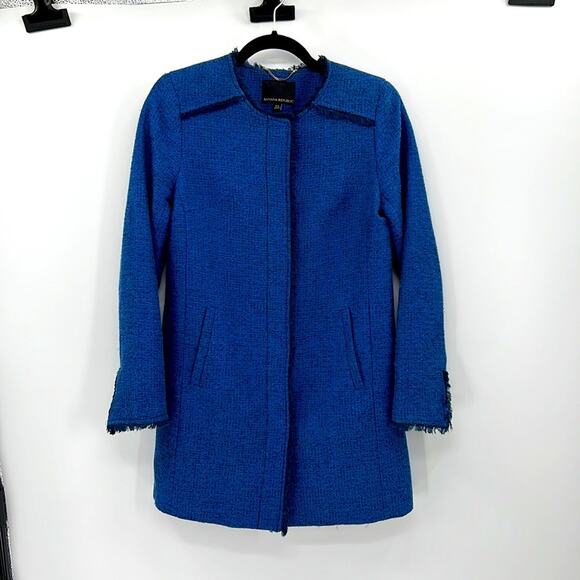 Banana Republic Jackets & Blazers - Banana Republic Tweed Peacoat - XS - Blue & Black